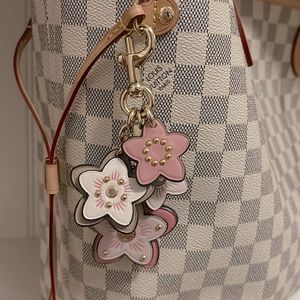 Coach Tea Rose bag charm/ keychain